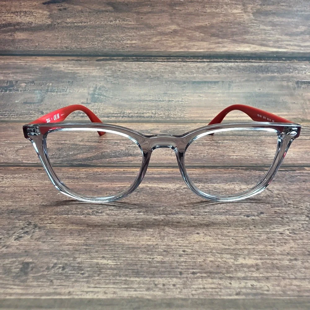Ray-Ban Junior RB 1601 3812 Kids Eyeglasses Grey Red Square Frames 48-18-130